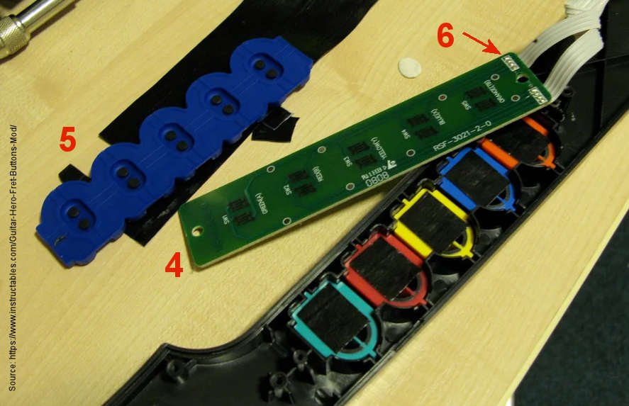 2_Screws_Removed Guitar Hero Fret Switch Upgrade - HobbyCNC