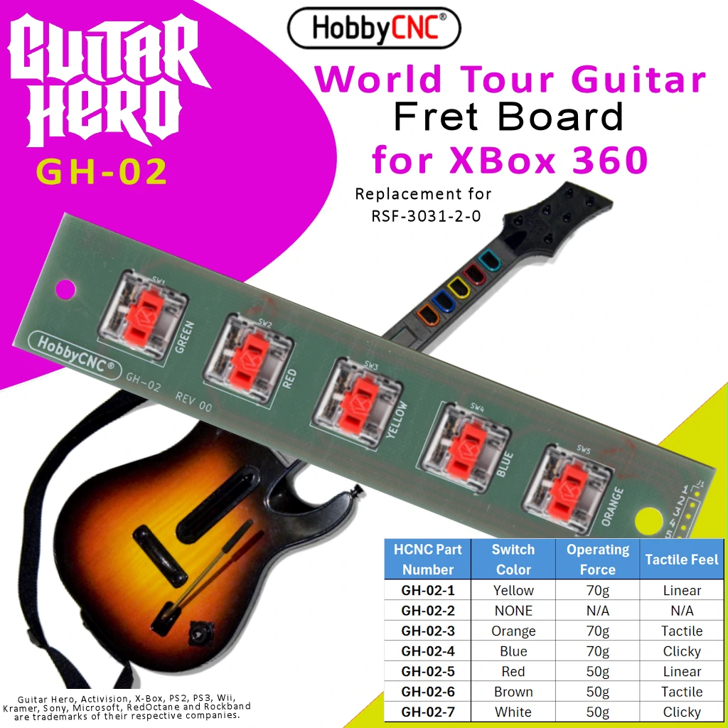HobbyCNC replacement fret board for World Tour on xbox