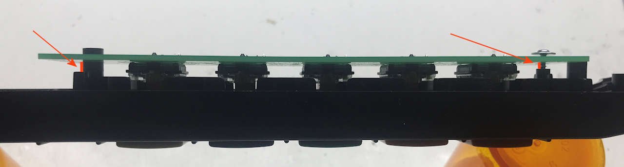 side view Judging how much fret button needs to be removed.