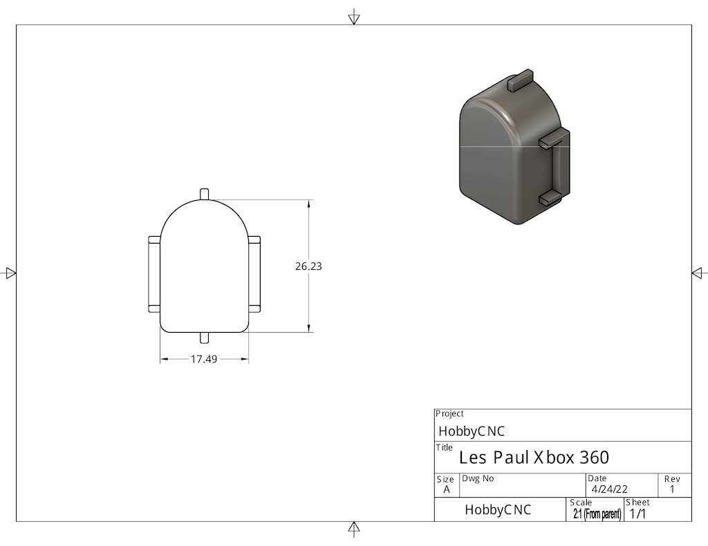 HobbyCNC Les Paul Xbox 360 Fret Button STL file